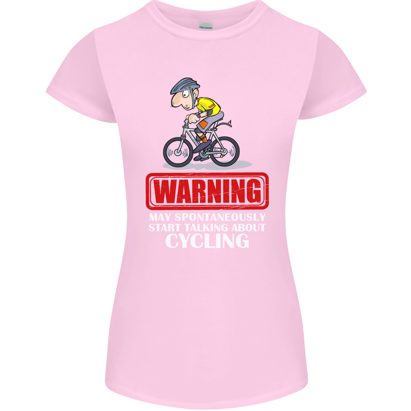 May Start Talking About Cycling Funny Womens Petite Cut T-Shirt Light Pink