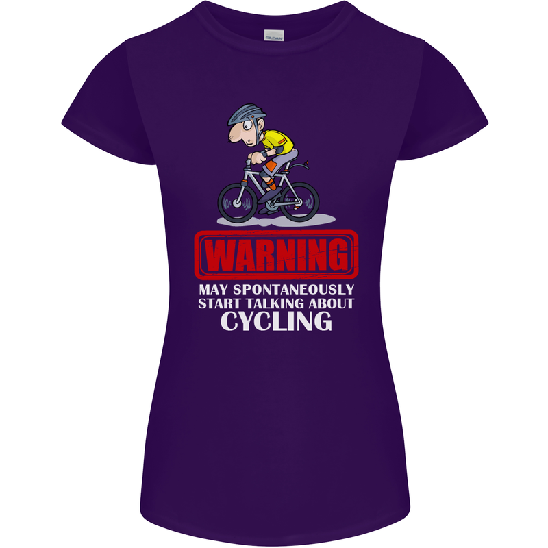 May Start Talking About Cycling Funny Womens Petite Cut T-Shirt Purple