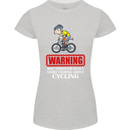 May Start Talking About Cycling Funny Womens Petite Cut T-Shirt Sports Grey