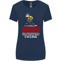 May Start Talking About Cycling Funny Womens Wider Cut T-Shirt Navy Blue