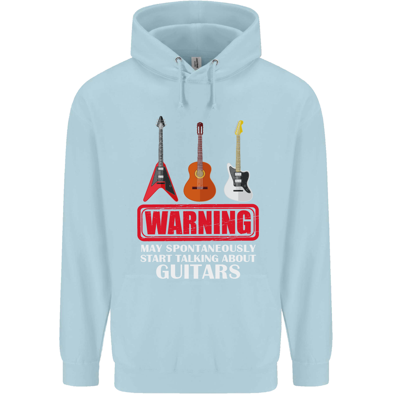 May Start Talking About Guitars Guitarist Childrens Kids Hoodie Light Blue