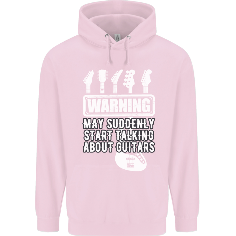 May Start Talking About Guitars Guitarist Childrens Kids Hoodie Light Pink
