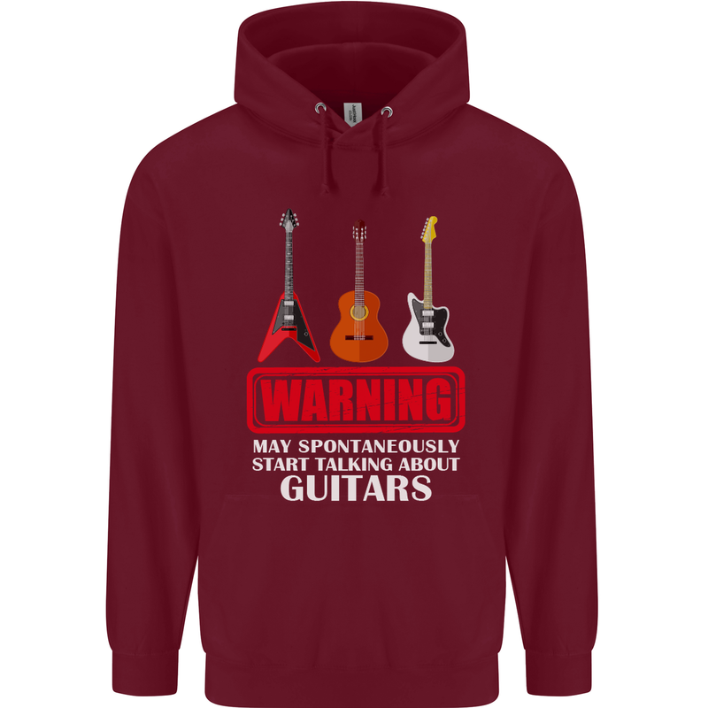 May Start Talking About Guitars Guitarist Childrens Kids Hoodie Maroon