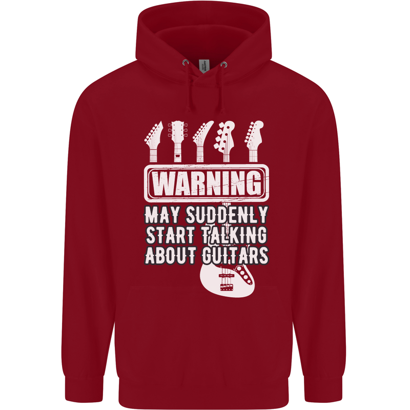 May Start Talking About Guitars Guitarist Childrens Kids Hoodie Red
