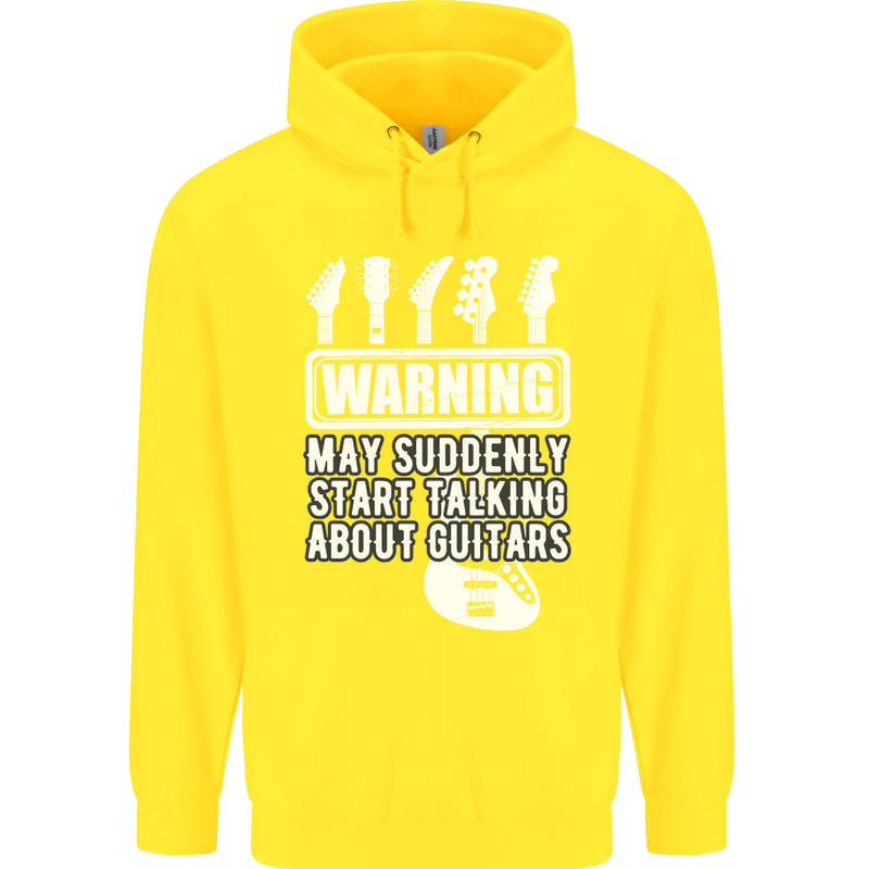May Start Talking About Guitars Guitarist Childrens Kids Hoodie Yellow