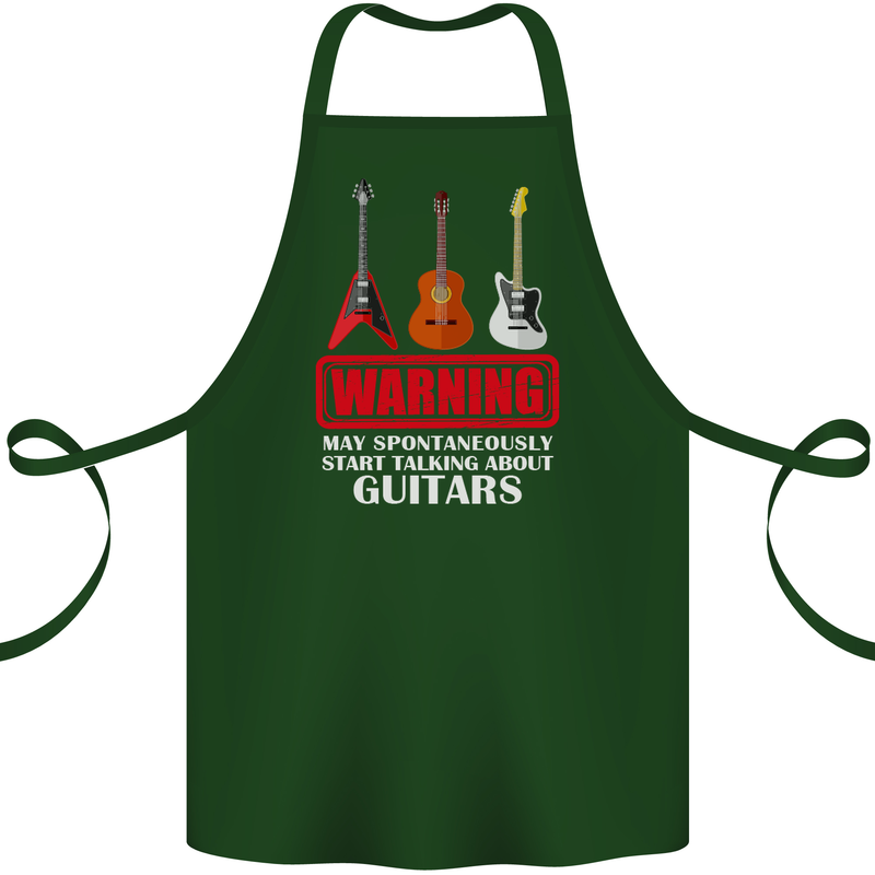 May Start Talking About Guitars Guitarist Cotton Apron 100% Organic Forest Green