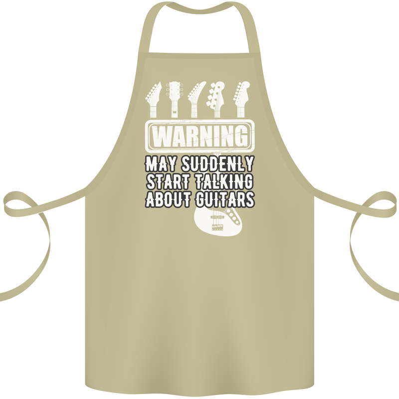 May Start Talking About Guitars Guitarist Cotton Apron 100% Organic Khaki