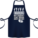 May Start Talking About Guitars Guitarist Cotton Apron 100% Organic Navy Blue