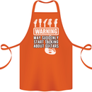 May Start Talking About Guitars Guitarist Cotton Apron 100% Organic Orange