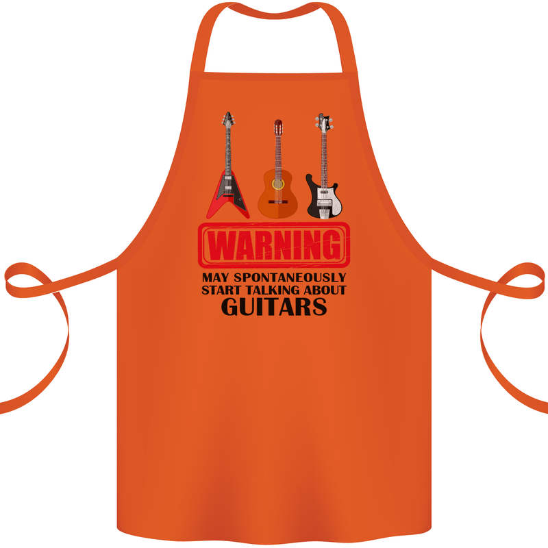 May Start Talking About Guitars Guitarist Cotton Apron 100% Organic Orange