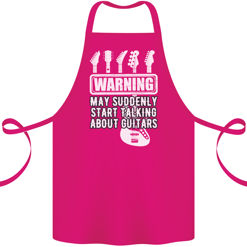 May Start Talking About Guitars Guitarist Cotton Apron 100% Organic Pink