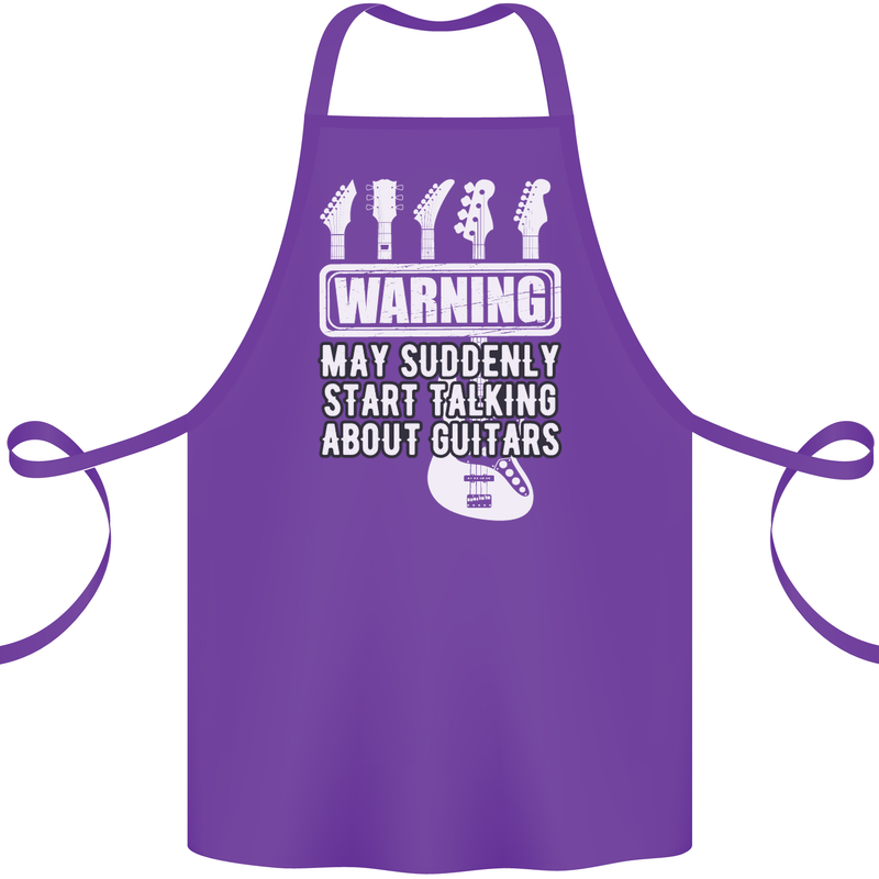May Start Talking About Guitars Guitarist Cotton Apron 100% Organic Purple