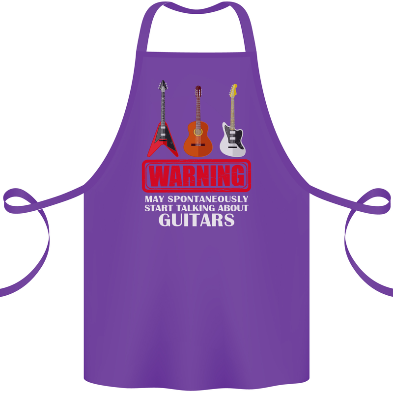 May Start Talking About Guitars Guitarist Cotton Apron 100% Organic Purple