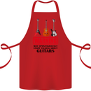 May Start Talking About Guitars Guitarist Cotton Apron 100% Organic Red