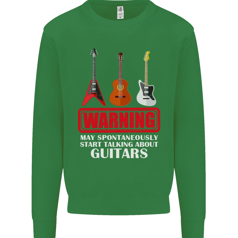 May Start Talking About Guitars Guitarist Kids Sweatshirt Jumper Irish Green