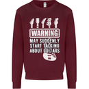 May Start Talking About Guitars Guitarist Kids Sweatshirt Jumper Maroon