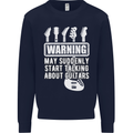May Start Talking About Guitars Guitarist Kids Sweatshirt Jumper Navy Blue