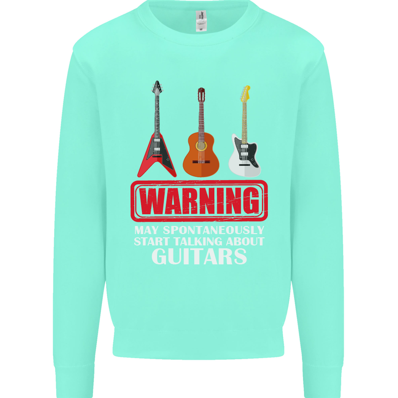 May Start Talking About Guitars Guitarist Kids Sweatshirt Jumper Peppermint