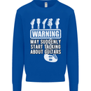May Start Talking About Guitars Guitarist Kids Sweatshirt Jumper Royal Blue