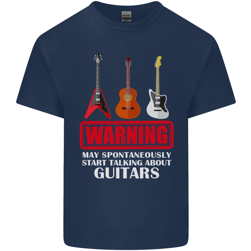 May Start Talking About Guitars Guitarist Kids T-Shirt Childrens Navy Blue