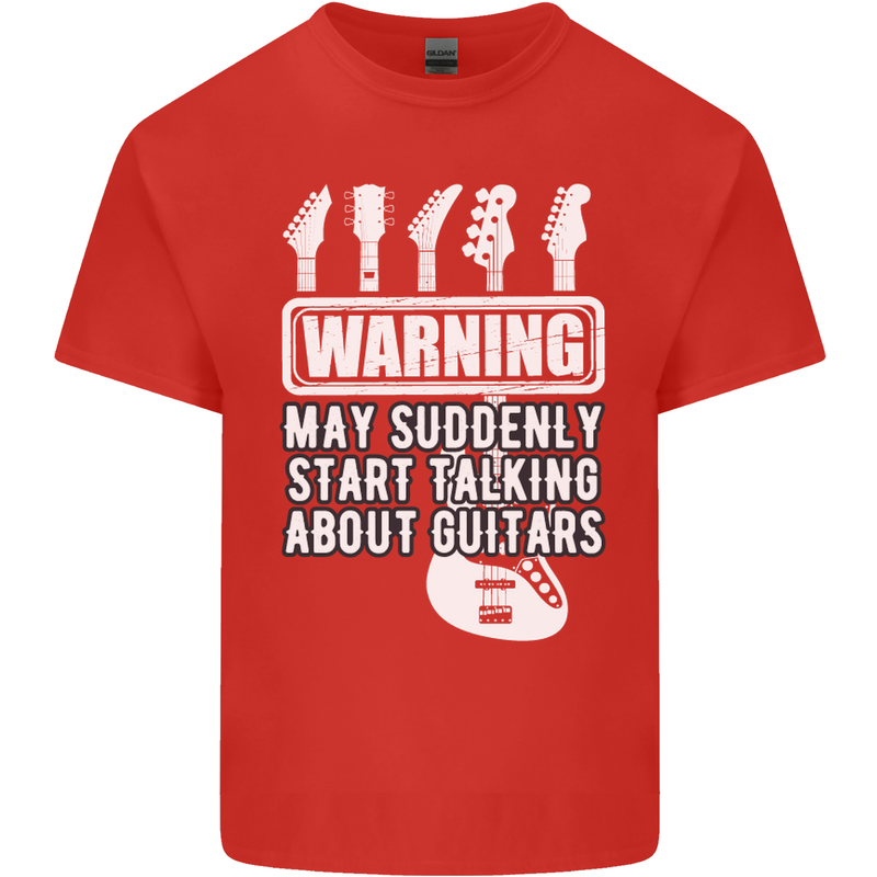May Start Talking About Guitars Guitarist Kids T-Shirt Childrens Red