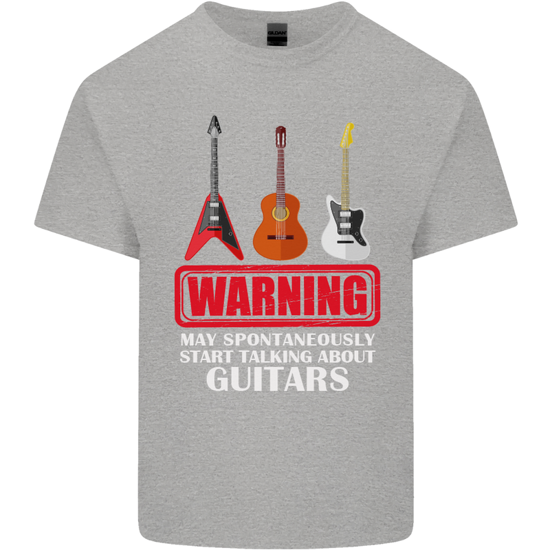May Start Talking About Guitars Guitarist Kids T-Shirt Childrens Sports Grey
