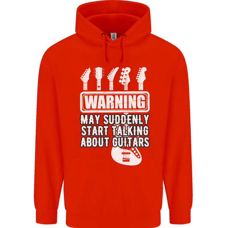 May Start Talking About Guitars Guitarist Mens 80% Cotton Hoodie Bright Red