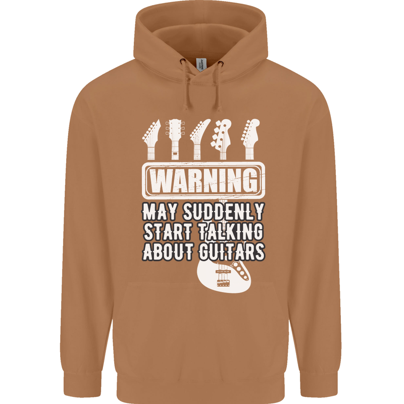 May Start Talking About Guitars Guitarist Mens 80% Cotton Hoodie Caramel Latte