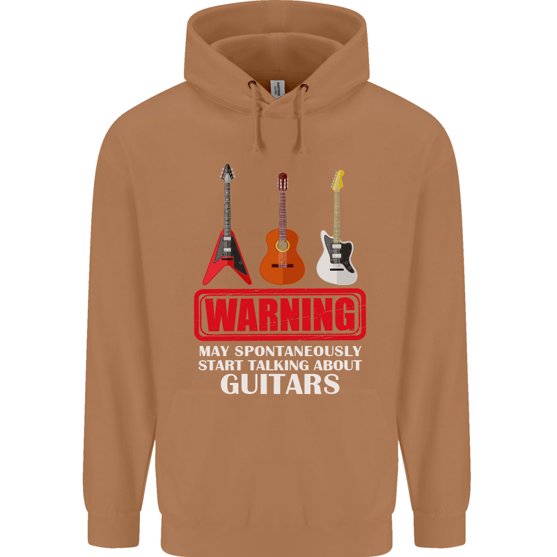 May Start Talking About Guitars Guitarist Mens 80% Cotton Hoodie Caramel Latte