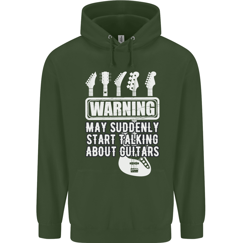May Start Talking About Guitars Guitarist Mens 80% Cotton Hoodie Forest Green
