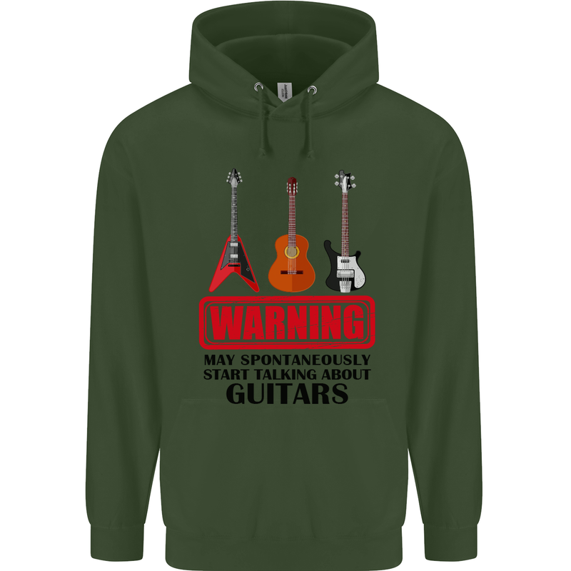 May Start Talking About Guitars Guitarist Mens 80% Cotton Hoodie Forest Green