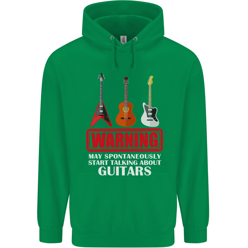 May Start Talking About Guitars Guitarist Mens 80% Cotton Hoodie Irish Green