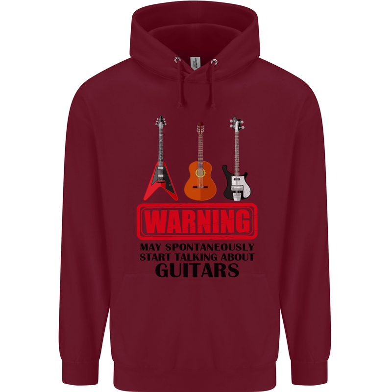 May Start Talking About Guitars Guitarist Mens 80% Cotton Hoodie Maroon
