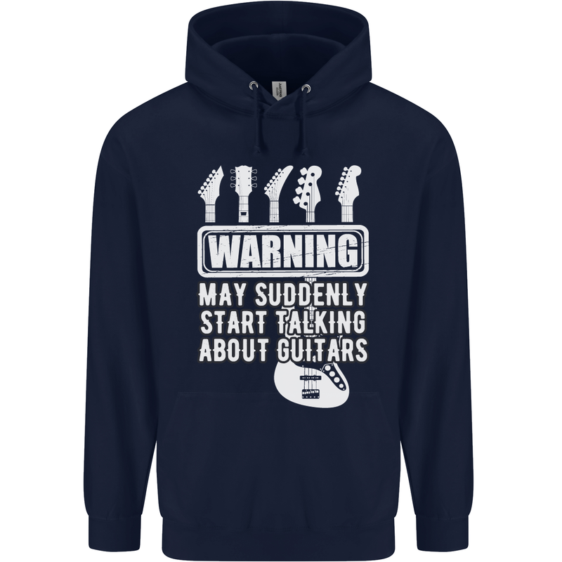 May Start Talking About Guitars Guitarist Mens 80% Cotton Hoodie Navy Blue