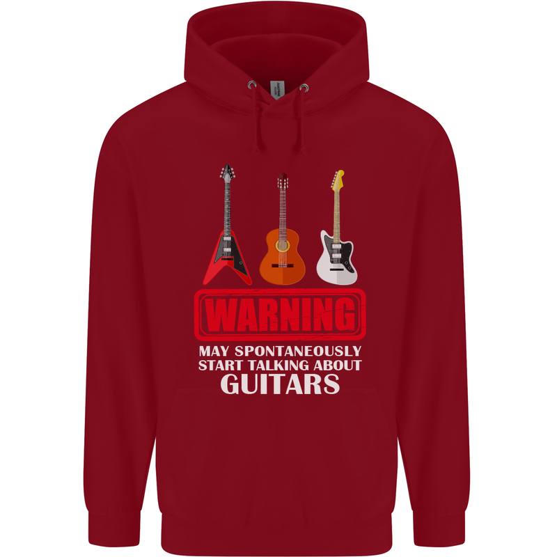 May Start Talking About Guitars Guitarist Mens 80% Cotton Hoodie Red