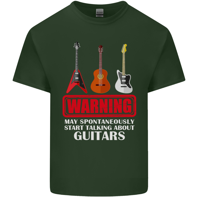 May Start Talking About Guitars Guitarist Mens Cotton T-Shirt Tee Top Forest Green