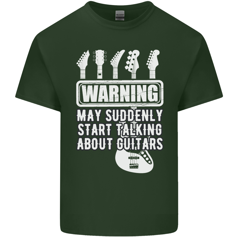 May Start Talking About Guitars Guitarist Mens Cotton T-Shirt Tee Top Forest Green