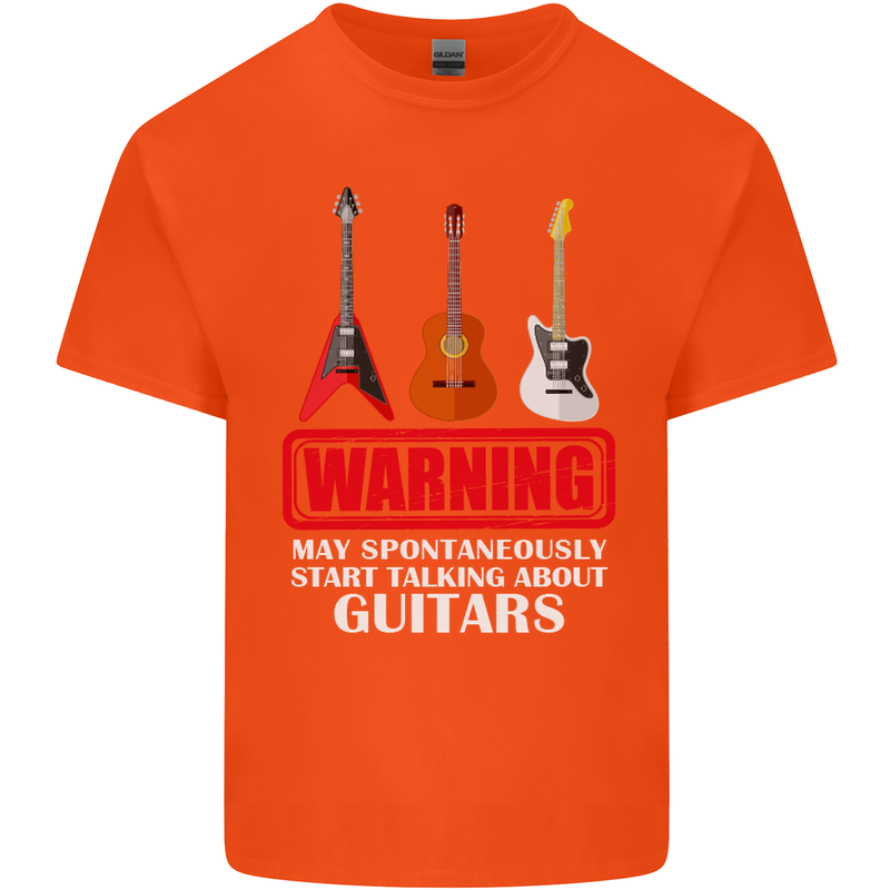 May Start Talking About Guitars Guitarist Mens Cotton T-Shirt Tee Top Orange