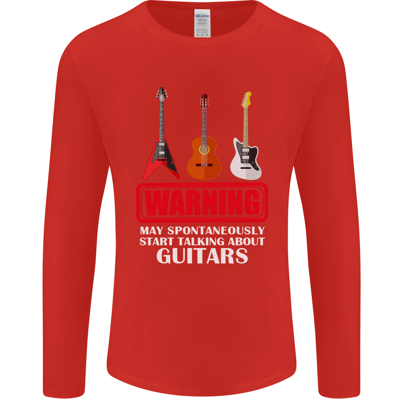 May Start Talking About Guitars Guitarist Mens Long Sleeve T-Shirt Red