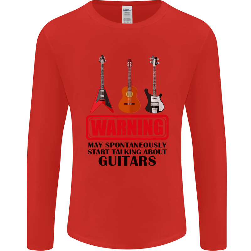 May Start Talking About Guitars Guitarist Mens Long Sleeve T-Shirt Red