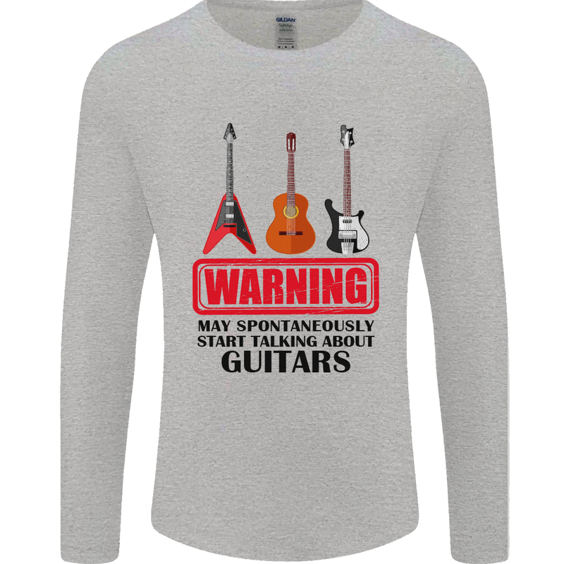 May Start Talking About Guitars Guitarist Mens Long Sleeve T-Shirt Sports Grey