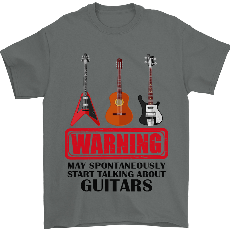 May Start Talking About Guitars Guitarist Mens T-Shirt Cotton Gildan Charcoal