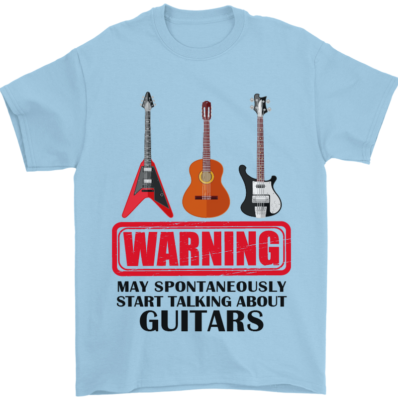 May Start Talking About Guitars Guitarist Mens T-Shirt Cotton Gildan Light Blue