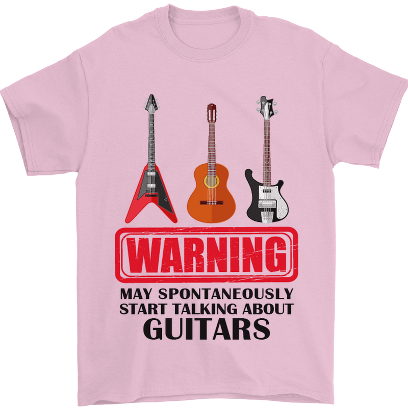May Start Talking About Guitars Guitarist Mens T-Shirt Cotton Gildan Light Pink