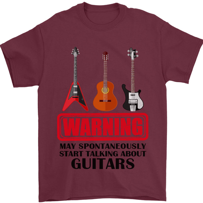 May Start Talking About Guitars Guitarist Mens T-Shirt Cotton Gildan Maroon