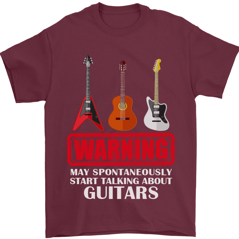 May Start Talking About Guitars Guitarist Mens T-Shirt Cotton Gildan Maroon
