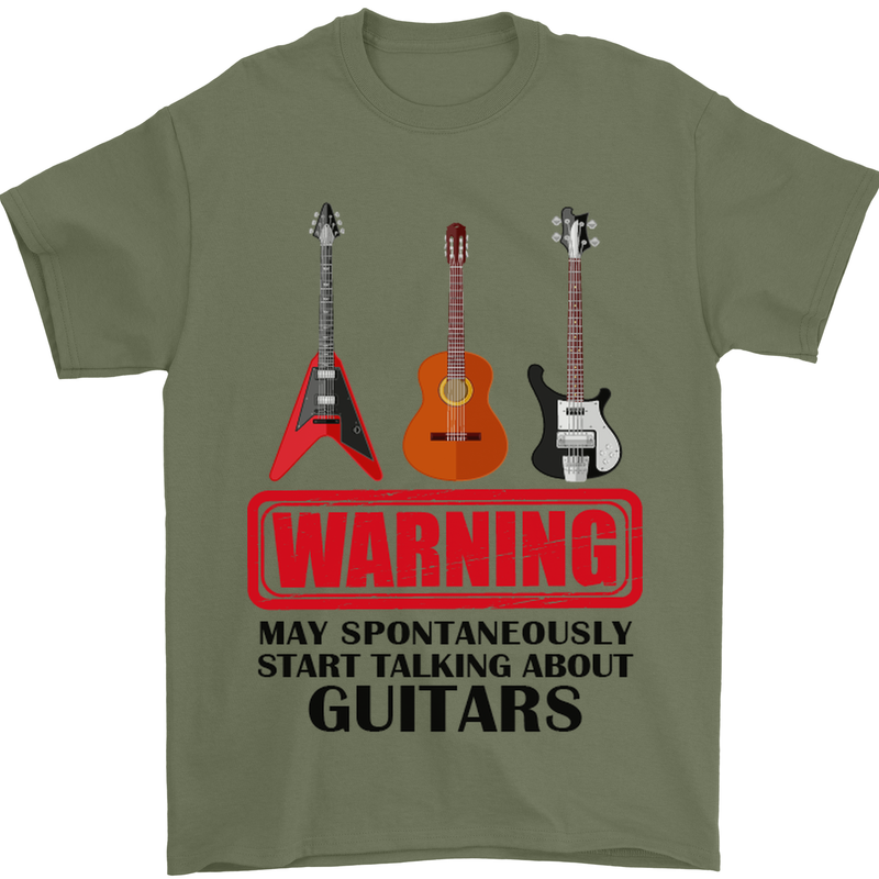 May Start Talking About Guitars Guitarist Mens T-Shirt Cotton Gildan Military Green