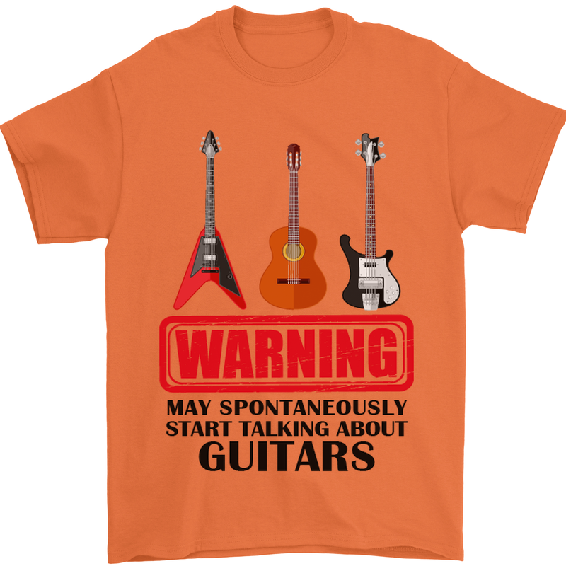May Start Talking About Guitars Guitarist Mens T-Shirt Cotton Gildan Orange