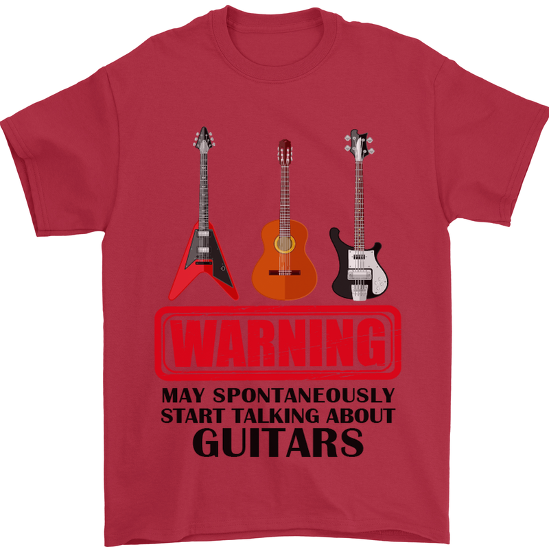 May Start Talking About Guitars Guitarist Mens T-Shirt Cotton Gildan Red
