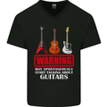 May Start Talking About Guitars Guitarist Mens V-Neck Cotton T-Shirt Black